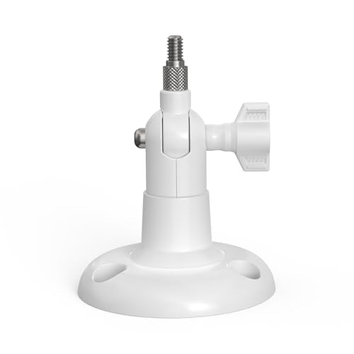 Holicfun Indoor/Outdoor Security Camera Wall Mount, White, 1-Pack | Universal 1/4"-20 plastic bracket, 360-degree adjustable, fits Ring/Blink/Arlo/Wyze cam & more, hardware included - color: White, size: 1 Pack