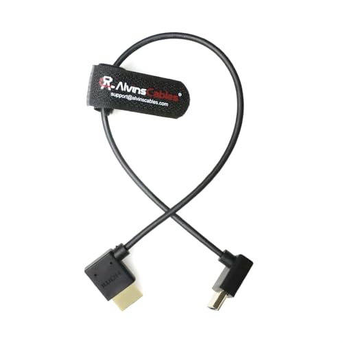 Alvin's Cables 8K 2.1 HDMI Cable for Atomos Ninja, 8K@60Hz 4K@120Hz High-Speed HDMI Cable for Z CAM, Feelworld, for Sony FS5 FS7 FX9, for Canon C300 C500 Up to Right Angle 30cm|11.8in - color: Right to Up Angle, size: 11.8in/30cm