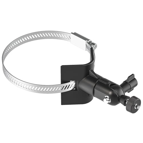 Universal Adjustable Stainless Mount Bracket Outdoor Security Camera 360 Degree Hoop Hose Clamp Pipe Poles Mount No-Drill Holes Compatible with Reolink/Nest/Arlo/Eufy/Wyze and Other Camera (Black) - color: Black