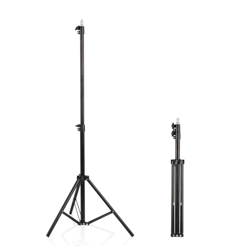 Professional Tripod Stand, Mini Projector Tripod,Adjustable Height Light Stand for Ring Light/Webcam/Mini Projector/Phone, Portable Light Duty Support (Black,22"-63")