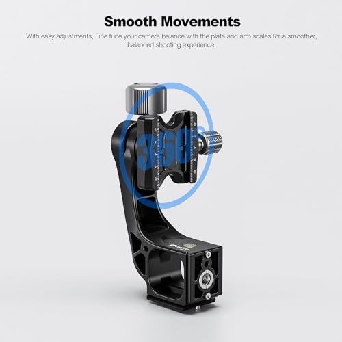 Leofoto Camera Gimbal Head, Professional Gimbal Tripod Head, 3/8" and 1/4" Mounting Hole with Arca-Swiss Quick-Release Plate for Outdoor Video/Wildlife Photography, Max Load to 22 kg/48.5lb (MPG-02) - color: MPG-02-Max Load 55.12lb