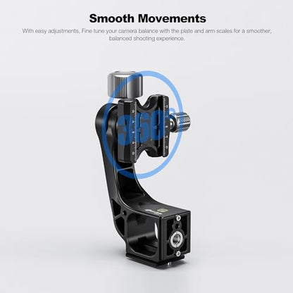 Leofoto Camera Gimbal Head, Professional Gimbal Tripod Head, 3/8" and 1/4" Mounting Hole with Arca-Swiss Quick-Release Plate for Outdoor Video/Wildlife Photography, Max Load to 22 kg/48.5lb (MPG-02) - color: MPG-02-Max Load 55.12lb