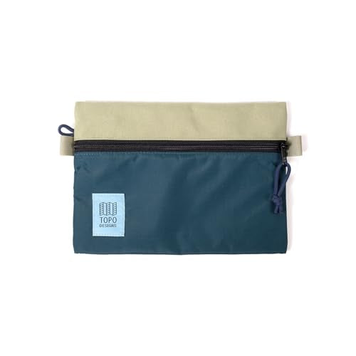 Topo Designs Accessory Bags, Travel Organizer Accessories for Smaller Items, Durable Storage Pouch, 3 Sizes, Fully Lined Pack Cloth (Small, Oil Green/Dark Pine) - color: Oil Green/Dark Pine, size: Small