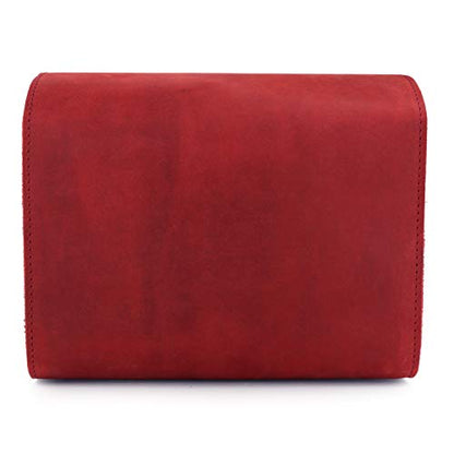 MegaGear Pebble Genuine Leather Camera Messenger Bag for Mirrorless, Instant and DSLR Cameras - color: Maroon
