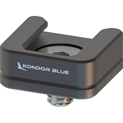 KONDOR BLUE | Cold Shoe Receiver Mount Plate | 1/4”-20 Camera Accessory Cold Shoe Adapter for Microphones, Lights & Monitors, Rubber O-Ring, Ultra-Lightweight | Gray