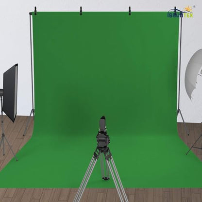 ISSUNTEX 9X15 ft Background Polester Backdrop, Photo Studio, Collapsible High Density Screen for Video Photography and Television-Green - color: Green