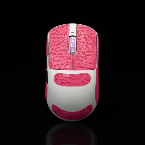 Gamer Mouse Grip Tape Sticker for VGN Dragonfly R1 Pro MAX VXE on Slip Suck Sweat Pre Cut Easy Install CS Letter Pink - color: Cs Pink