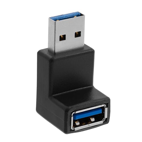 Cmple - 90 Degree USB 3.0 Male to Female Adapter Up Right Angle A Plug to Jack Connector Converter Extender for PC Laptop Hard Drive Keyboard Mouse (USB 3.0 A Male to A Female 90 Degree) - size: Single, style: USB 3.0 A Male to A Female 90 Degree