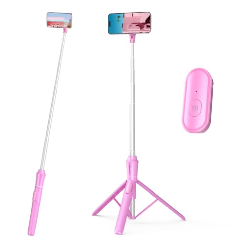 UBeesize 62'' Magnetic Selfie Stick Phone Tripod with Wireless Remote, Extendable Cell Phone Tripod Stand, Compatible with MagSafe, Cellphone Tripod for iPhone 17 16 15 14 13 12 Android Phones Pink - color: Pink, size: 62-in