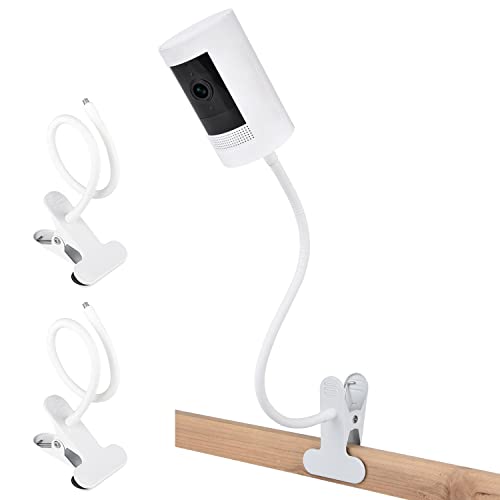 2Pack Clamp Mount for Stick Up Cam & Outdoor Cam Plus, Flexible Gooseneck Mounting Bracket to Attach Your Camera Anywhere with No Tools - White