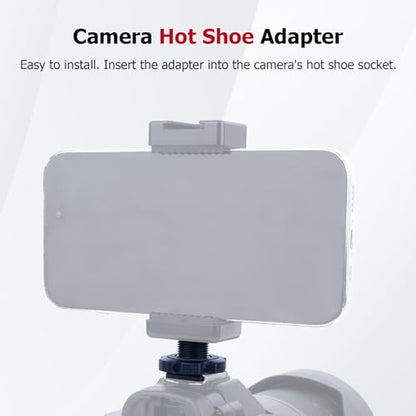 Cold Shoe Adapter with Dual 1/4 & 3/8 Screw Mount – Aluminum Alloy Camera Mount for Tripod, Microphone, LED Light, DSLR – Anti-Scratch Quick Release (62049)
