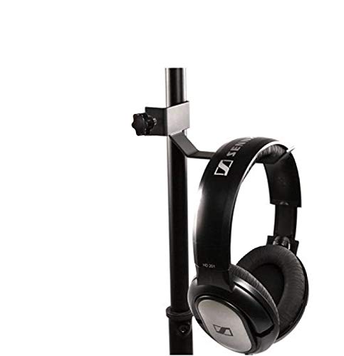 Black Headphone Headset Tambourine Holder Hanger Clip Stand for Microphone/Musical Stand