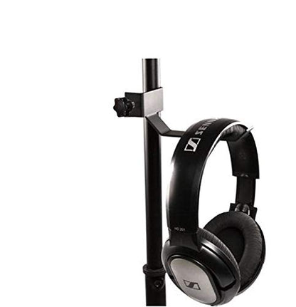 Black Headphone Headset Tambourine Holder Hanger Clip Stand for Microphone/Musical Stand