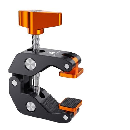 K&F CONCEPT Camera Mount Clamp, Super Crab Clamp with Rotatable Clamping Block, 1/4" and 3/8" Thread Holes for Round Pipe Flat Surface, Camera Mounts, and Other Photographic Accessories