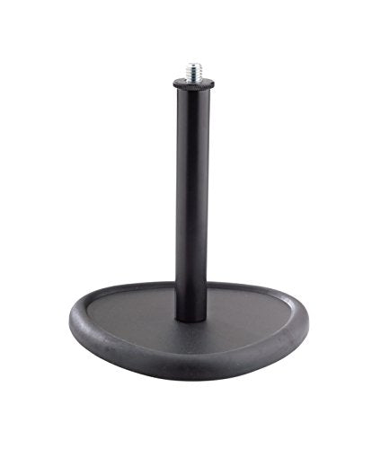 K&M König & Meyer 23230.500.55 Table Desktop Microphone Stand | Sound Absorbing Cast-Iron Triangular Shape Base | Standard 5⁄8'' Thread | For Musicians, Podcasts, Home Studio | German Made | Black - color: Black Triobular Base