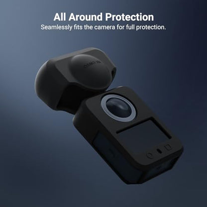NEEWER Silicone Lens Cap & Body Shell Protector Cover Case for Osmo 360, Nonslip Soft Stable Anti Scratch Splash Resistant Portable Protective Sleeve Compatible with DJI OSMO 360 Action Camera, AC044 - style: Lens Cap & Protective Case