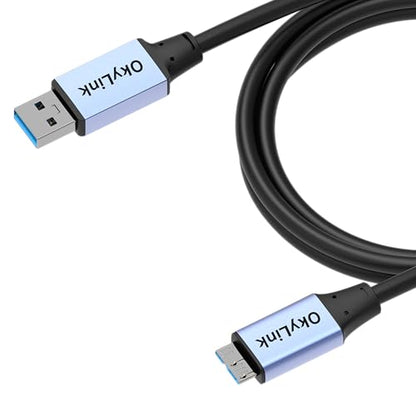 OkyLink USB 3.0 A to Micro-B Cable, Male to Male, 5Gbps 5ft | 1.5M, 3.2 Gen 1, for External Hard Drive HDD SSD - color: Gray USB3.0, size: 5ft (1.5m)