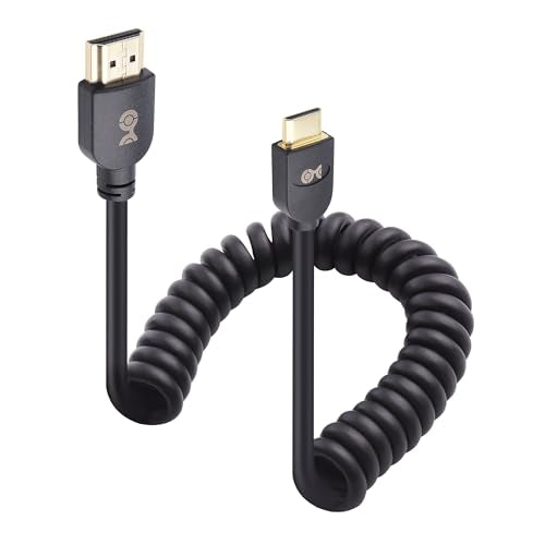Cable Matters 48Gbps 8K Mini HDMI Coiled Cable 1-3ft with 8K@60Hz, 4K@240Hz and HDR Support, MiniHDMI to HDMI Cable Coiled for DSLR Cameras, Camcorders, Portable Monitor and Raspberry Pi Zero - style: Mini HDMI