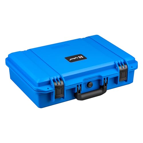 Lykus HC-4410 Waterproof Hard Case with Customizable Foam Insert, Interior Size 17.32x11.42x4.72 in, Suitable for up to 16" laptop,Starlink Mini,keyboard,drill,audio mixer,mic,flashlight,and more - color: Blue, style: Hc-4410