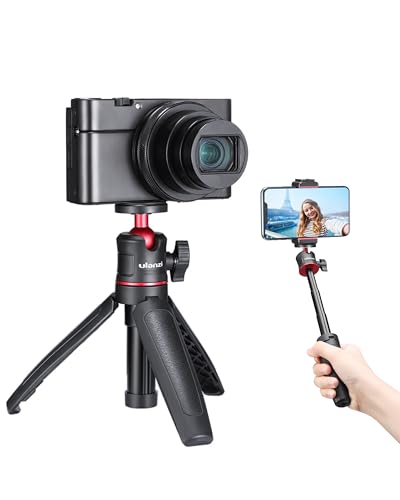 MT-08 Black Mini Tripod for Camera, 1/4" Screw Universal Tripod | Compatible with DJI OSMO 360/Pocket 3/Pocket 4/4Pro/Luna/Insta 360/Xtra/Sony, Extendable Handheld Vlogging Video Table Stand - color: Black