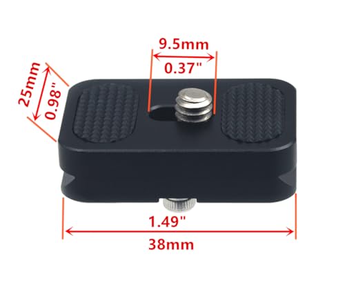 PU-25 25mm Universal Quick Release QR Plate Mini Plate Compact Camera Mount for Tripod Monopod Ball Head DSLR Camera, Arca-Swiss Compatible