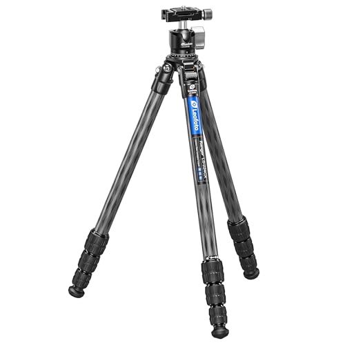 Leofoto Professional Camera Tripod, 45" Compact Carbon Fiber Tripod for DSLR Video Camcorder, 4 Leg Sections, 360° Ball Head, Max Load 6KG/13Lb (LS-224CX+LH-25) - color: LS-224CX+LH-25:Max Load 6KG-4 Sections