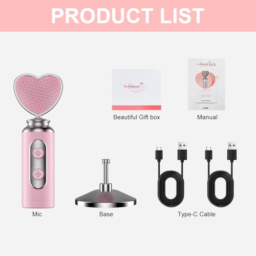 HB128 USB Gaming Condenser Mic Pink Heart Design, One-Click Mute Gain Control, Plug & Play, for PC/Console/Phone, Twitch/YouTube/TikTok, Streamers Gamers and Video Creators - color: HB128 desktop