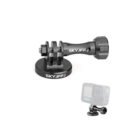 Aluminum Tripod Adapter Attachment Bolt Adapter for Monopod Mount with Aluminum CNC Thumbscrew Compatible Gopro Hero 13 12 11 10 9 8 DJI Osmo Insta360 AKASO and Other Action Camera - color: BLACK
