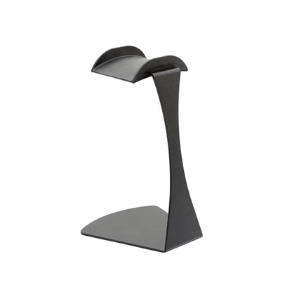 K&M Konig & Meyer 16075.000.56 Headphone Table Free-Standing Holder | Protective Rubber Padded Arm | Slip-Resistant Base | Black Structured Surface | Steel Design | Headset Accessory | German Made - style: Stand on foot