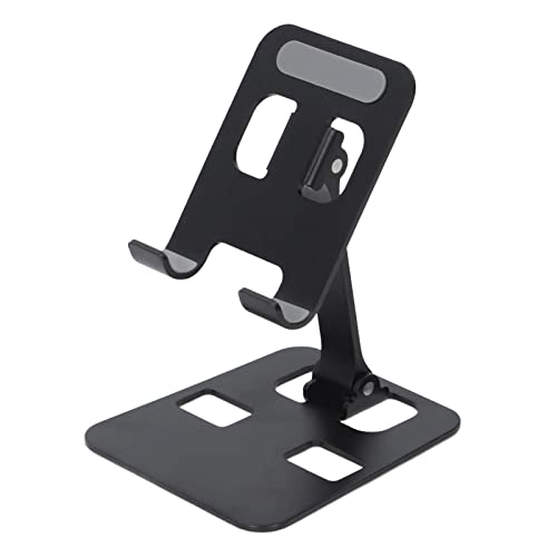 Desk Phone Stand Aluminum Alloy Adjustable Angle Phone Holder Nonslip Silicone Cradle for Smartphone Tablet E Reader Up to 12.9in Watch Video or Make Video Calls