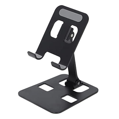 Desk Phone Stand Aluminum Alloy Adjustable Angle Phone Holder Nonslip Silicone Cradle for Smartphone Tablet E Reader Up to 12.9in Watch Video or Make Video Calls