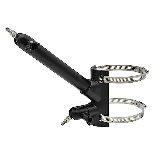 Holicfun 2-in-1 Pole Mount for Outdoor Cameras and Solar Panels, Black | Universal 1/4"-20 threaded bracket for Ring, Arlo & more solar panels & cams, fits 1.5"-5.9" diameter poles, adjustable angle - color: Black