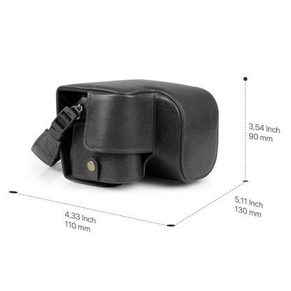 Mega Gear Genuine Leather Camera Case for Sony Alpha a6700 (16-50mm) - Stylish and Protective - Black - color: Black