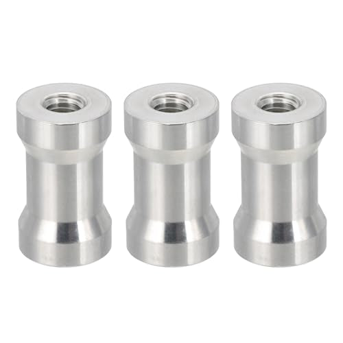 PATIKIL Camera Spigot Screws Converter 1/4" to 3/8" Female to Female, 3 Pack Tripod Screw Adapter Spigot Stud for Light Stand Hot Shoe Cold Shoe Adapter Ball Head Flash, Silver