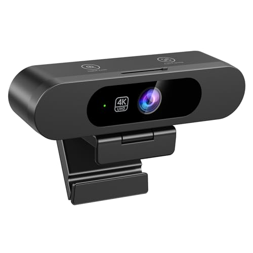 4K Webcam for PC, AI Auto Framing, Picture-in-Picture, USB Webcam with 2x Noise Reducing Mics, Auto Light Correction, 5X Zoom, 92°FOV, Plug and Play, Ideal for High-end Meeting, Video Calling