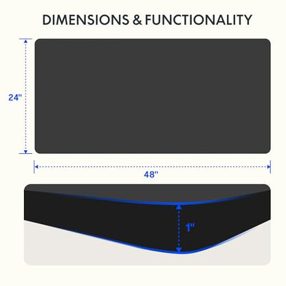 FLEXISPOT Whole Piece 48"x24" Desktop 1" Thickness Height Adjustable Desk Rectangular Tabletop Black Board (48INCH Black Top) - color: Black, size: 48x24"