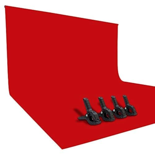 ISSUNTEX 9X15 ft Background Polester Backdrop, Photo Studio, Collapsible High Density Screen for Video Photography and Television-Red - color: Red