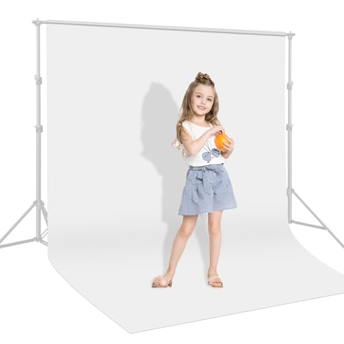 UTEBIT 3.2x5ft White Screen Backdrop Small, Non-Reflective Fabric Backdrops | Wrinkle Resistance Seamless Background Curtain, White Photography Background for Streaming, Studio Portrait Shoots - size: 3.2x5FT