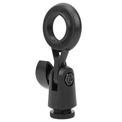 Germerse Microphone Holder, Portable Anti Vibration Mic Stand Adapter, Black Plastic, 22mm/0.9in Threaded Microphones