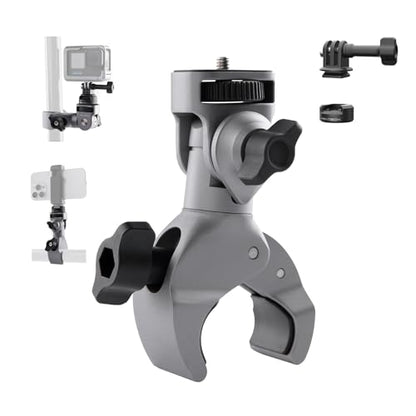 PGYTECH CapLock Super Clamp Mount, Aluminum Alloy Bracket, Crab Heavy Duty Clamp with 1/4" Screw for Gopro 13/12, DJI Osmo 360/Action 6/5 Pro/Pocket 4/3/Xtra Muse, Insta360 Ace Pro2/X5, Action Camera