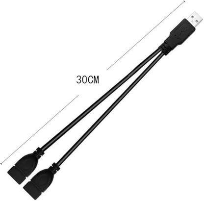 USB 2.0 Adapter, Dual USB Female Jack Y Splitter Charger Cable (2 Pack) for Laptop/Tablet/Smartphone Data Transmission/Charging
