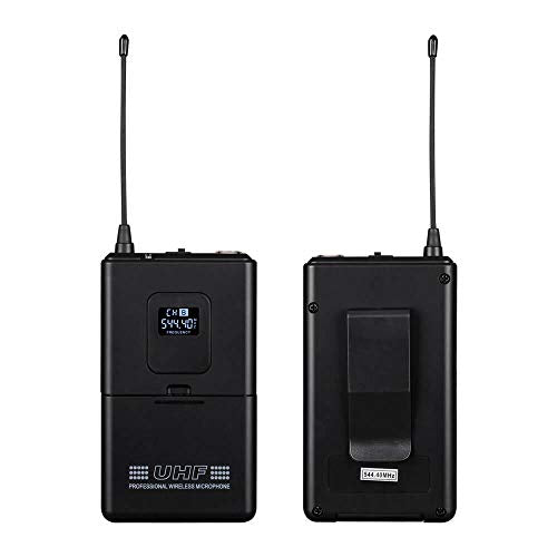 Frequency B Wireless Microphone System 4 Channel 4 Lavalier 4 Bodypacks 4 Lapel Mic 4 Headsets UHF for Karaoke System Church Speaking Conference Meeting Classroom Wedding Party Meeting School