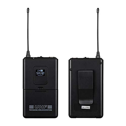 Frequency B Wireless Microphone System 4 Channel 4 Lavalier 4 Bodypacks 4 Lapel Mic 4 Headsets UHF for Karaoke System Church Speaking Conference Meeting Classroom Wedding Party Meeting School