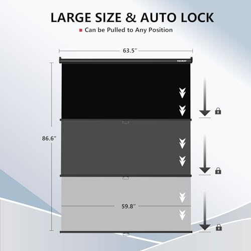 RAUBAY Retractable Pull Down Black Screen Backdrop - 59.8" x 86.6" Collapsible Wall-Mount Background for Professional Video Production, Photography, TikTok and Video Conferencing - color: Black, size: Standard(59.8 x 86.6in)