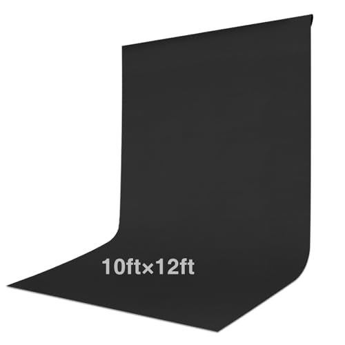 Black Backdrop Curtain 10x12ft (WxH), Black Photo Backdrop for Photography Polyester Collapsible Background Screen for Portrait, Product Video, Pet, Photoshoot, Birthday, Party - color: Black, size: 10x12 FT