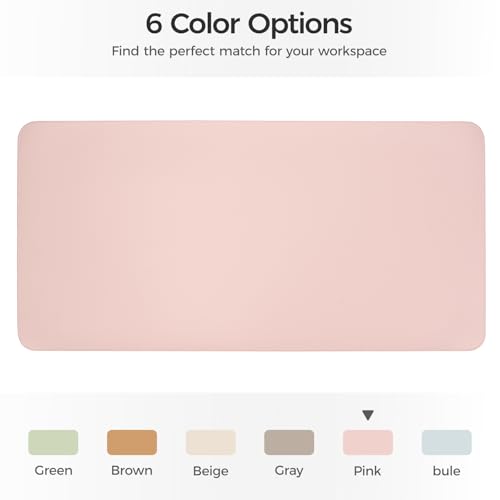 Silicone Desk Mat for Minimal, Creative, Vanity Desk – Reduces Glare, Comfortable Viewing – Writable, Non-Slip, Waterproof, Roll-Up – Food-Grade Platinum-Cured Silicone, Gift Tube（Blush Pink） - color: Blush Pink