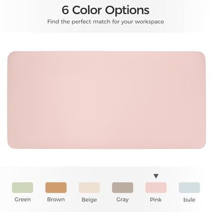 Silicone Desk Mat for Minimal, Creative, Vanity Desk – Reduces Glare, Comfortable Viewing – Writable, Non-Slip, Waterproof, Roll-Up – Food-Grade Platinum-Cured Silicone, Gift Tube（Blush Pink） - color: Blush Pink