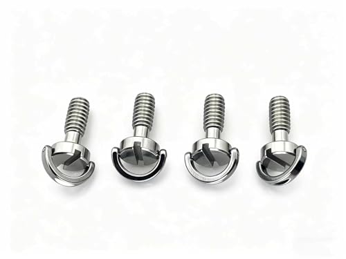 4PCS 1/4-20 Threaded D-Shaped Ring Stainless Steel Camera Fixing Screw, Suitable for Camera Tripods, Monopods, and QR Quick-Release Plates As Adapter Screws