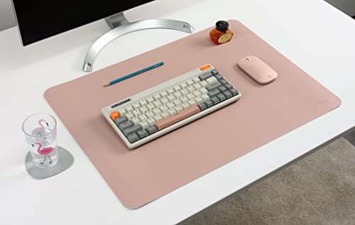 Dual-Sided Leather Desk Pad,Blotter for Laptop Computer,Mouse Pad,Writing,Drawing,Arts and Craft Mat (17"x24", Pink/Silver) - color: Pink/Silver, size: 17"x24"