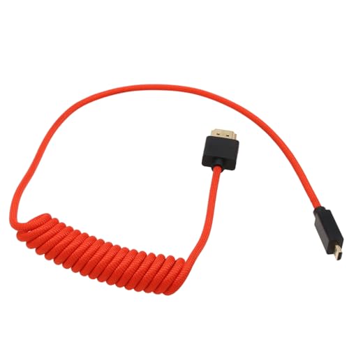 Micro HDMI to HDMI 4K 8K 60p Cable for ATOMOS Ninja V Ultra Canon R6 II R5C R5 R8 Sony ZVE10 A7C A7R IV III A7SII Lumix S5 S9 GH4 Camera SmallHD Cine Indie Monitor, Type A D HDMI 2.1 Red 50cm